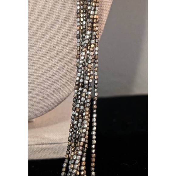 Spring Street Multi-Metallic Color Peyote Stitch Beaded Nine-Strand Necklace - Picture 6 of 8